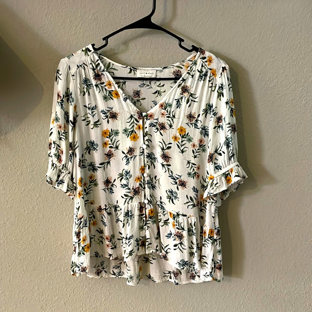 Lucky Brand floral button up blouse